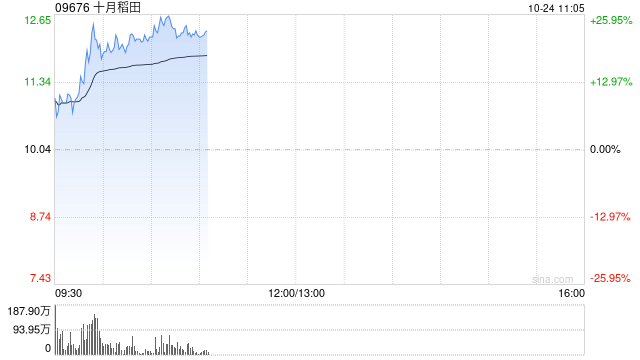 十月稻田早盘拉升逾22% 近日获南向资金不断增持